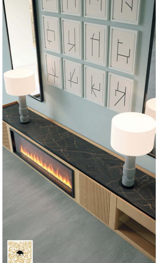 Detalle bajo tv chimenea ONE 1