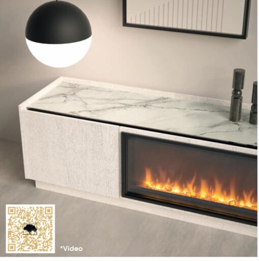 Detalle bajo tv chimenea ONE